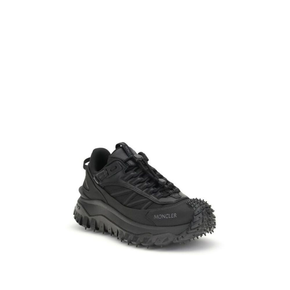 Moncler Black Calf Leather Bos Taurus Athletic Women's Sneakers - Picture 2 of 4